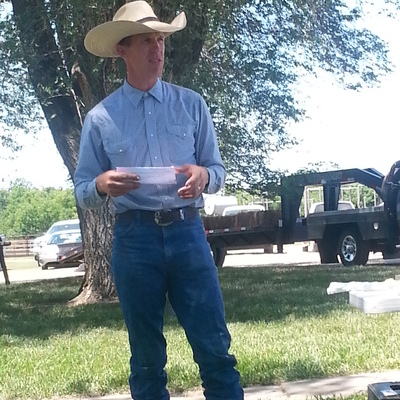 Matt Perrier explaining ranch operations
